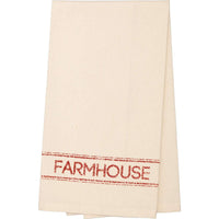 Thumbnail for Sawyer Mill Red Farmhouse Muslin Unbleached Natural Tea Towel 19x28 VHC Brands - The Fox Decor