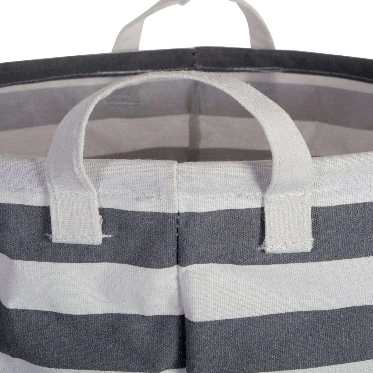 PE Coated Cotton/Poly Laundry Bin Stripe Gray Rectangle Asst Small Set/3 - The Fox Decor