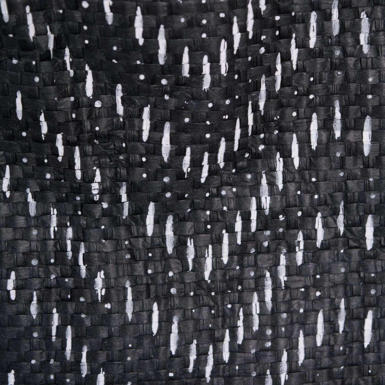 PE Coated Woven Paper Laundry Hamper Tribal Chevron Black/White  Round 13.75X13.75X20 - The Fox Decor