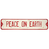 Thumbnail for Peace on Earth Street Sign Vintage Christmas Decor CWI+ 