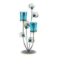  Peacock Plume Candle Holder - The Fox Decor