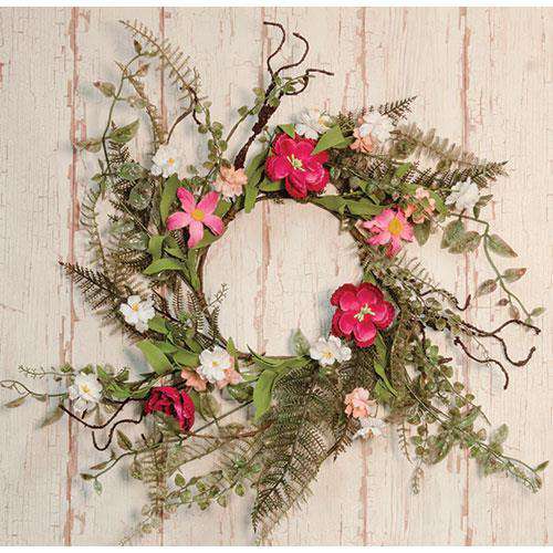 Pink Gardenia Wreath, 16" Florals CWI+ 