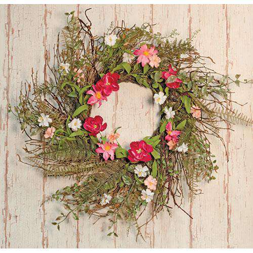 Pink Gardenia Wreath, 24" - The Fox Decor