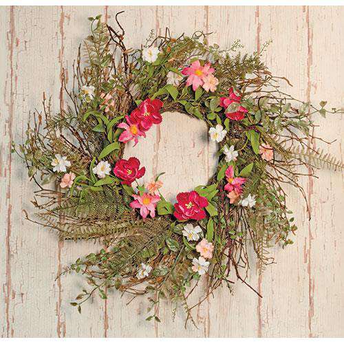 Pink Gardenia Wreath, 24" Florals CWI+ 