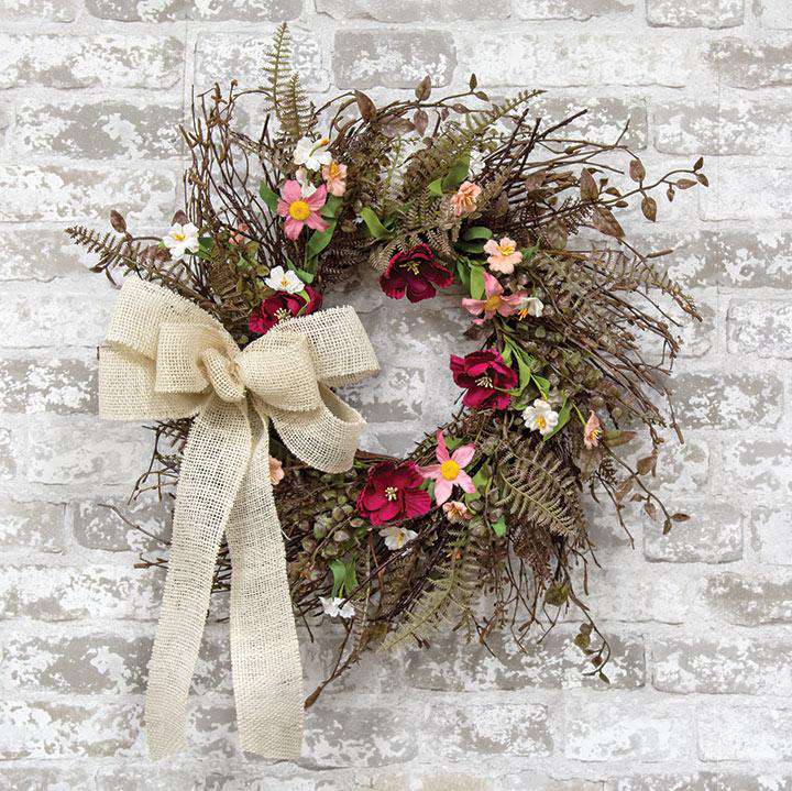 Pink Gardenia Wreath, 24" - The Fox Decor