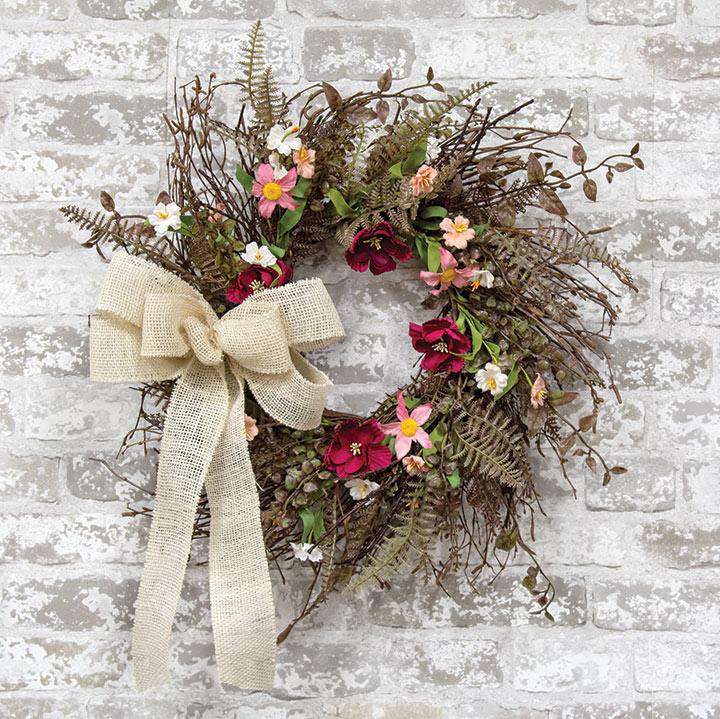 Pink Gardenia Wreath, 24" Florals CWI+ 