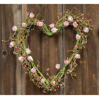 Thumbnail for Pink Rosebuds Heart Wreath Spring CWI+ 
