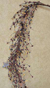 Pip Berry Garland With Stars, Colonial Mix, 40" - The Fox Decor