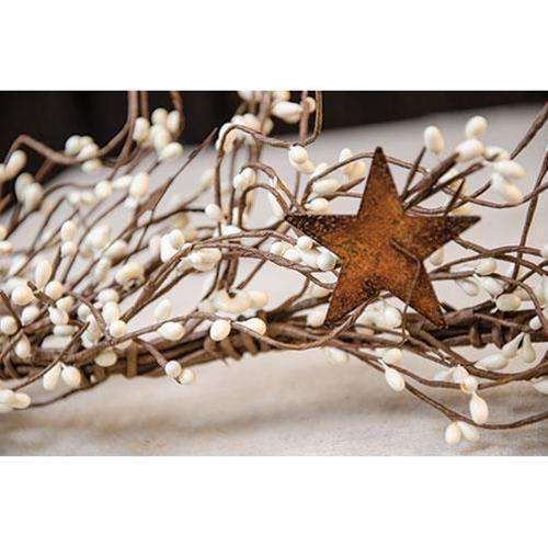 Pip Berry Garland With Stars, Ivory, 40" - The Fox Decor