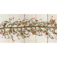 Pip Berry Garland With Stars, Red and Green, 40