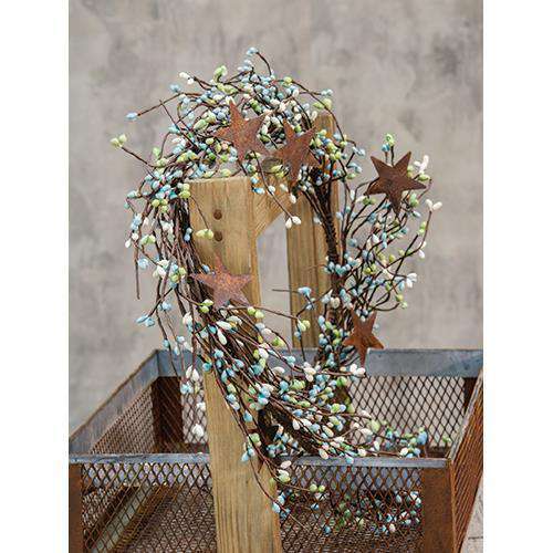 Pip Berry Garland With Stars, Seabreeze, 40" Garlands CWI+ 