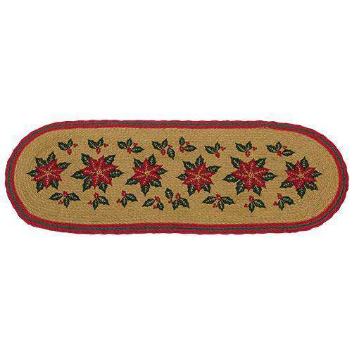 Poinsettia Jute Runner, 48" Tabletop CWI+ 