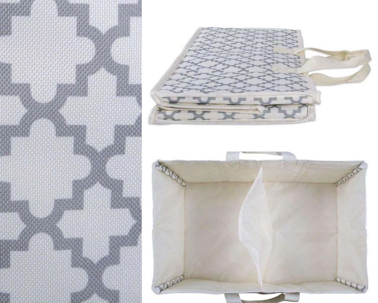 Polyester Storage Lattice Gray Rectangle All Purpose 21X13.7X9 - The Fox Decor