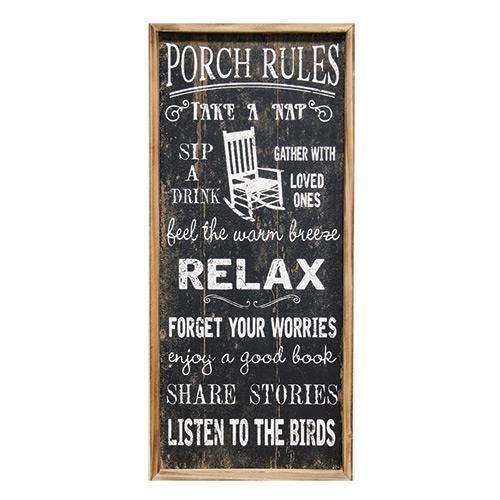 Porch Rules Sign Wall Decor CWI+ 