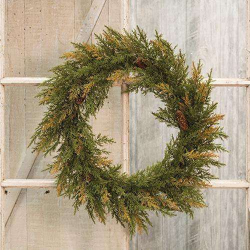 Prickly Pine Wreath, Moss Green, 20" General CWI+ 