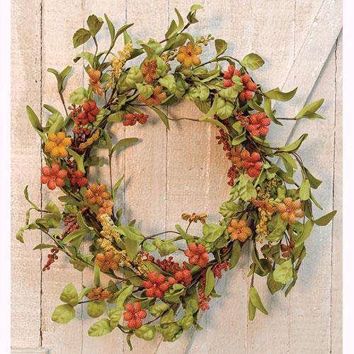 Primitive Burlap Flower Wreath Florals CWI+ 