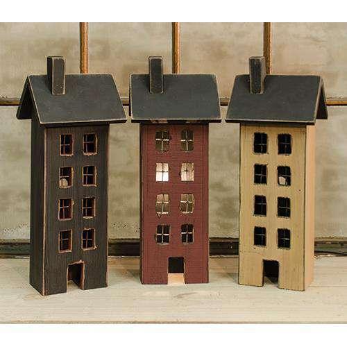 Primitive Saltbox House - 3 asst. sold individually - The Fox Decor