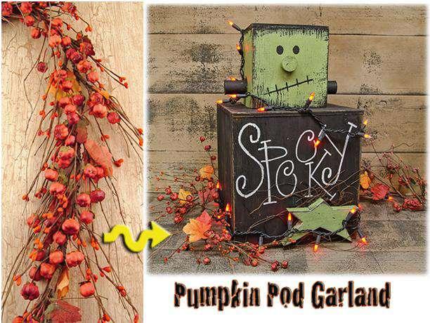 Pumpkin Pod Garland, 4 ft. - The Fox Decor