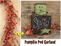 Pumpkin Pod Garland, 4 ft. - The Fox Decor