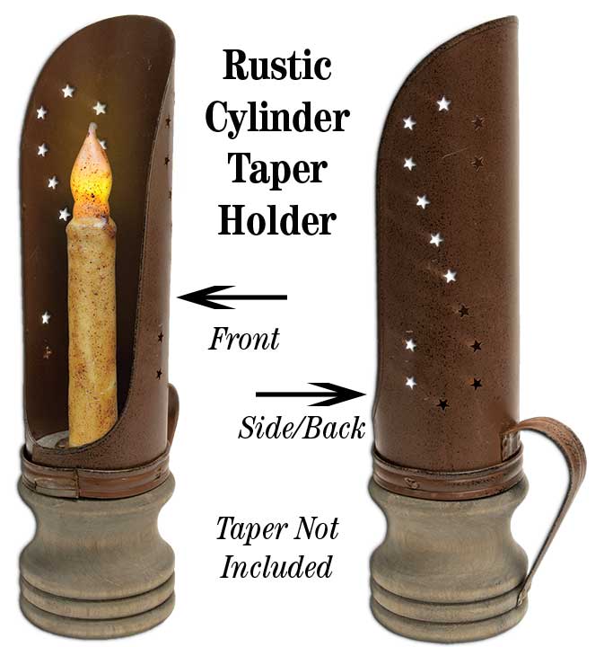 Punched Candle Holder, Rusty/Blk Taper Holders CWI+ 