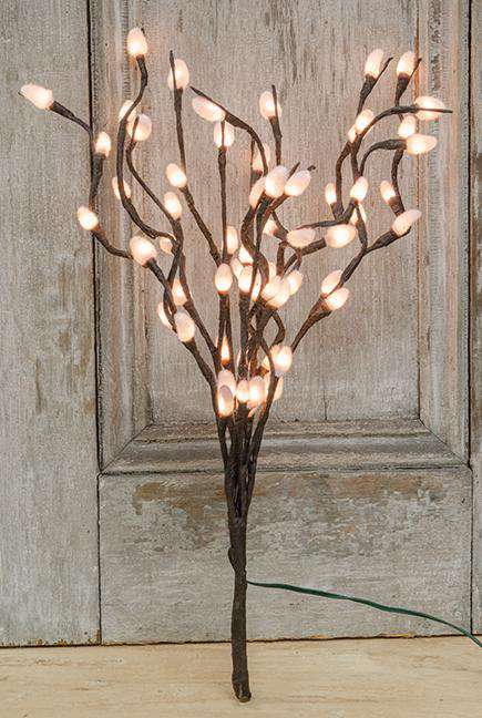 Pussy Willow Lighted Branch - Electric - 19-3/4" - The Fox Decor