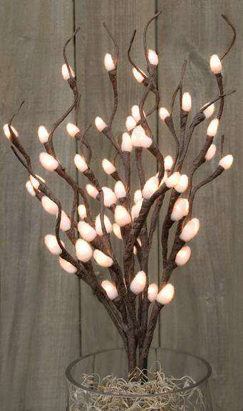 Pussy Willow Lighted Branch - Electric - 19-3/4" Lighted Branches CWI+ 