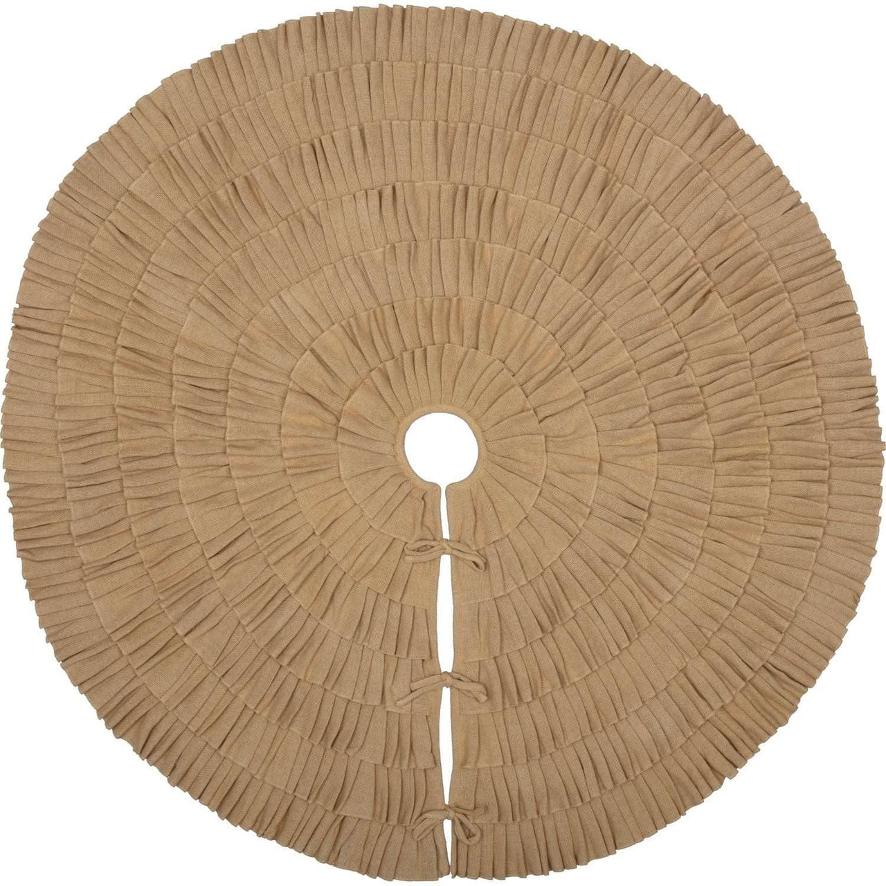 Festive Natural Burlap Ruffled Christmas Tree Skirt 60 VHC Brands - The Fox Decor