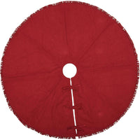 Festive Red Burlap Christmas Tree Skirt 48 VHC Brands - The Fox Decor