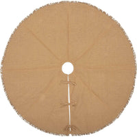 Festive Natural Burlap Christmas Tree Skirt 55 VHC Brands - The Fox Decor