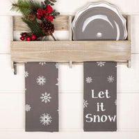 Snowflake Burlap Grey Let It Snow Tea Towel Set of 2 19x28 VHC Brands - The Fox Decor