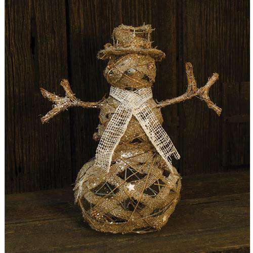 Rattan & Jute Snowman, 24" - The Fox Decor