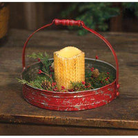Thumbnail for Red Distressed Metal Tray Containers CWI+ 