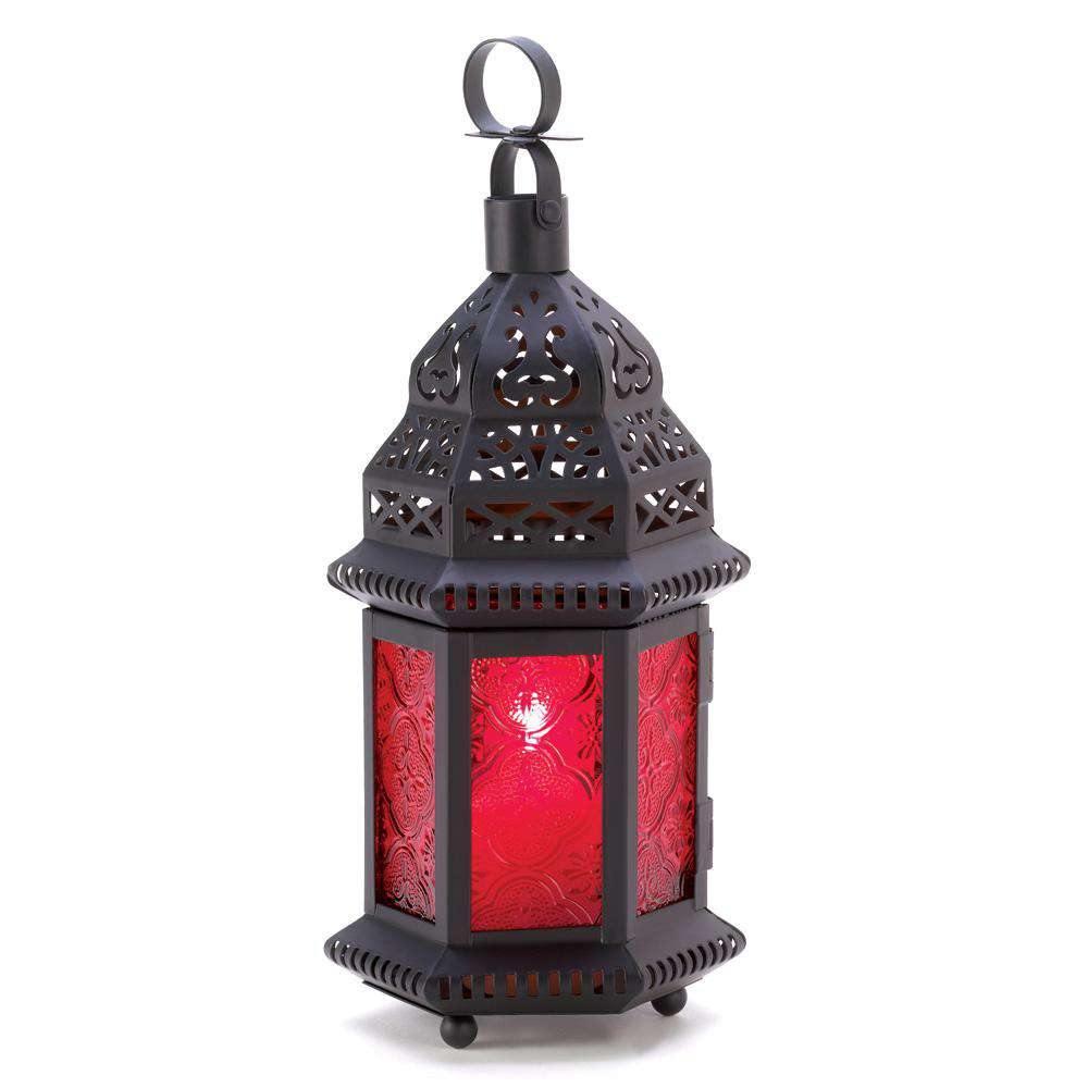 Red Glass Moroccan Lantern - The Fox Decor