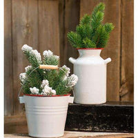 Thumbnail for Red Rim Enamel Milk Can Enamelware CWI+ 