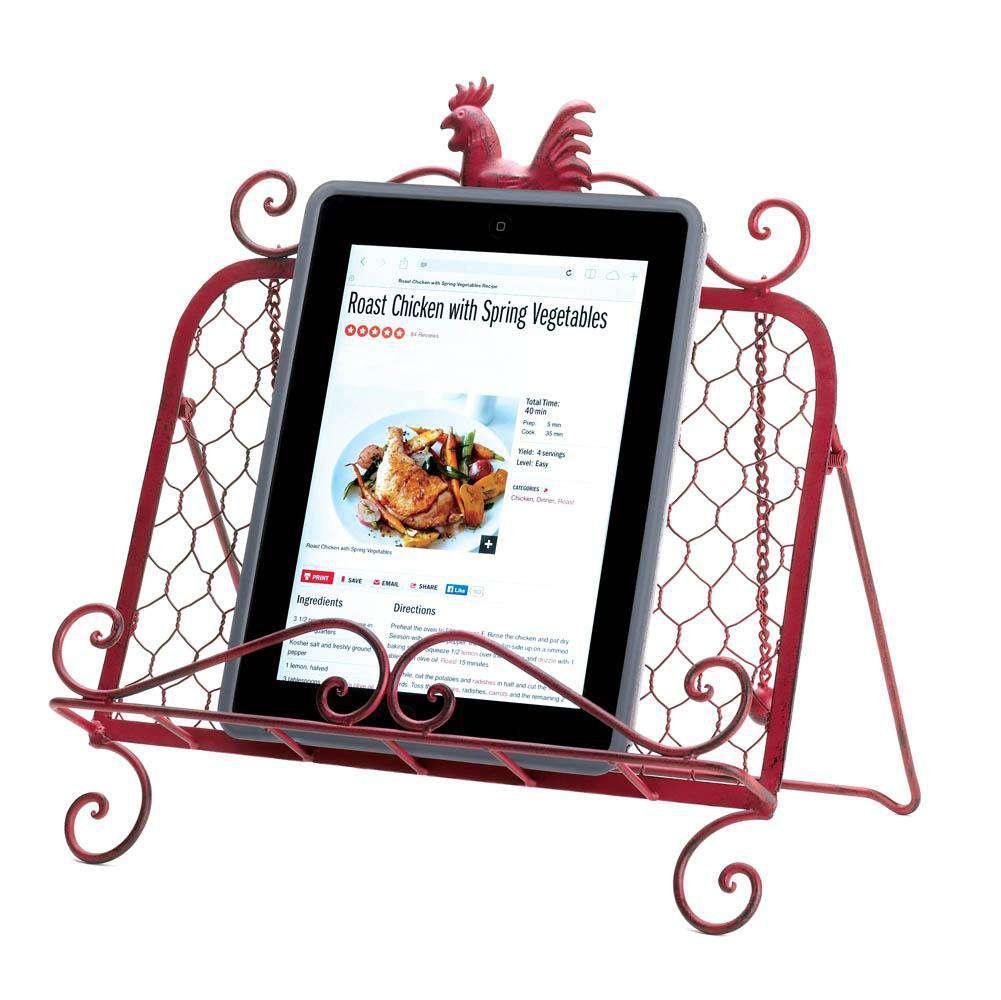 Red Rooster Cookbook Stand - The Fox Decor