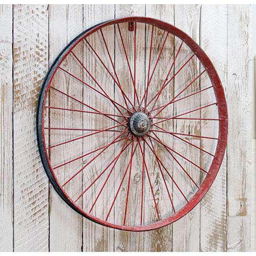 Red Wagon Wheel w/Hanger - The Fox Decor