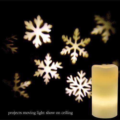 Remote Control Snowflake Projection Pillar Pillars/Tealights/Votives CWI+ 