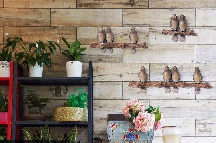 Retro creative bird wall hanging - The Fox Decor