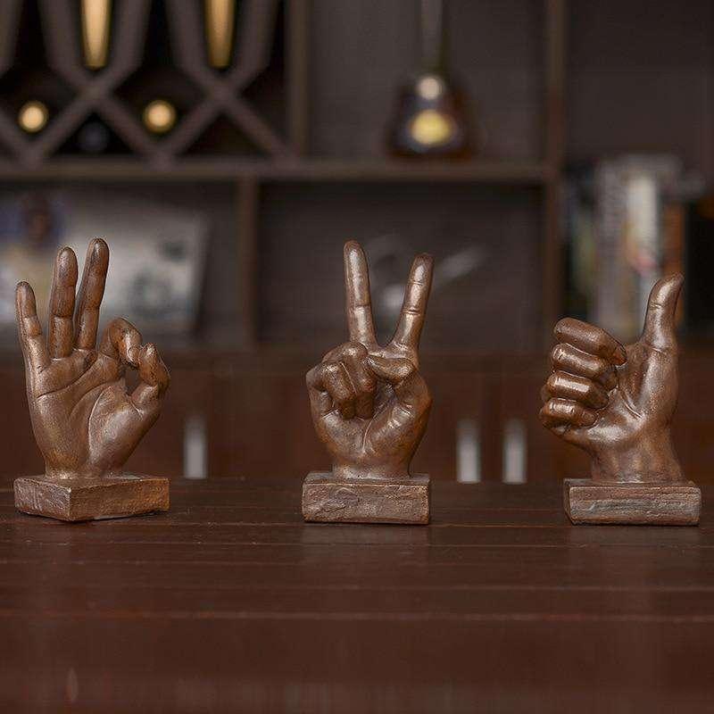 Retro Gesture Bust OK Victory Praise Abstraction Statue - The Fox Decor