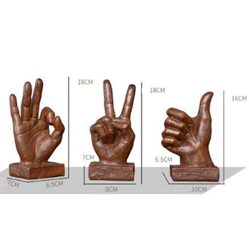 Retro Gesture Bust OK Victory Praise Abstraction Statue - The Fox Decor