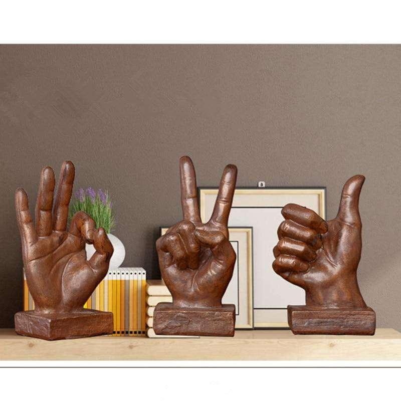 Retro Gesture Bust OK Victory Praise Abstraction Statue - The Fox Decor