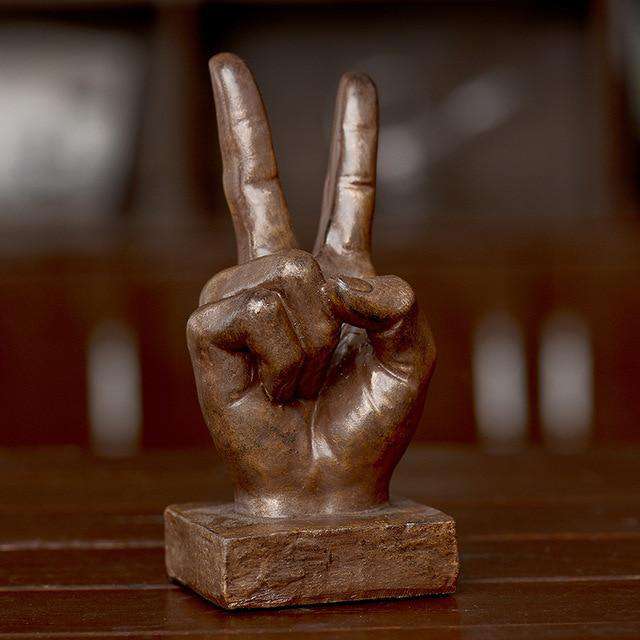 Retro Gesture Bust OK Victory Praise Abstraction Statue Retro Statue The Fox Decor As The Picture Shows 1 