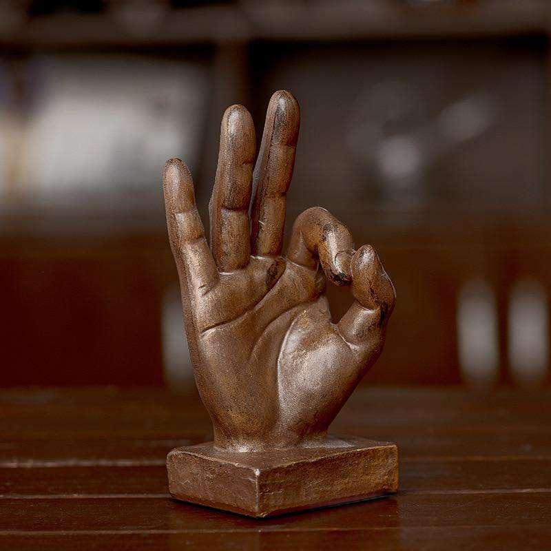 Retro Gesture Bust OK Victory Praise Abstraction Statue - The Fox Decor
