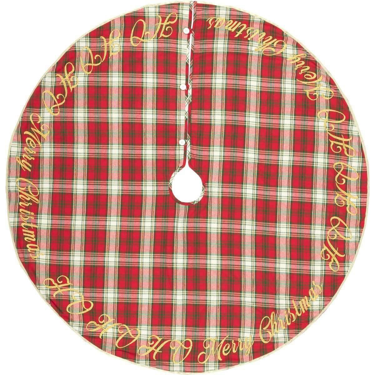 HO HO Holiday Christmas Tree Skirt 55 VHC Brands - The Fox Decor