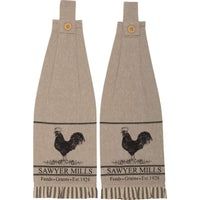 Thumbnail for Sawyer Mill Charcoal Poultry Button Loop Kitchen Towel Set of 2 VHC Brands - The Fox Decor