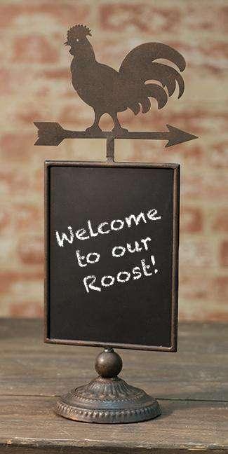 Rooster Chalkboard Pedestal - The Fox Decor