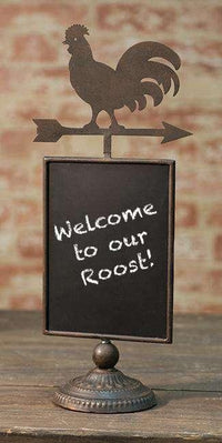 Rooster Chalkboard Pedestal - The Fox Decor