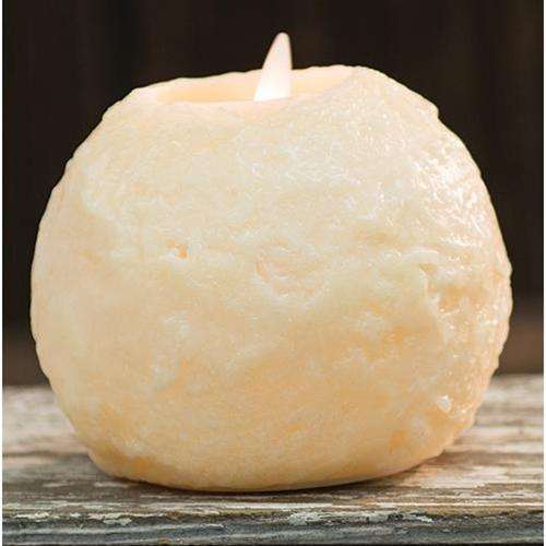 Round Cake Flicker Candle, Ivory, 3.5" Battery Operated Candles CWI+ 