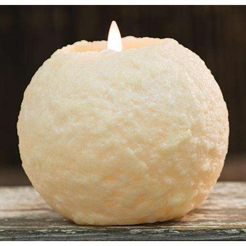 Round Cake LED Candle, Ivory, 5.25" Battery Operated Candles CWI+ 