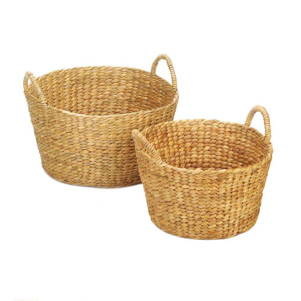 Round Wicker Baskets set of 2 - The Fox Decor